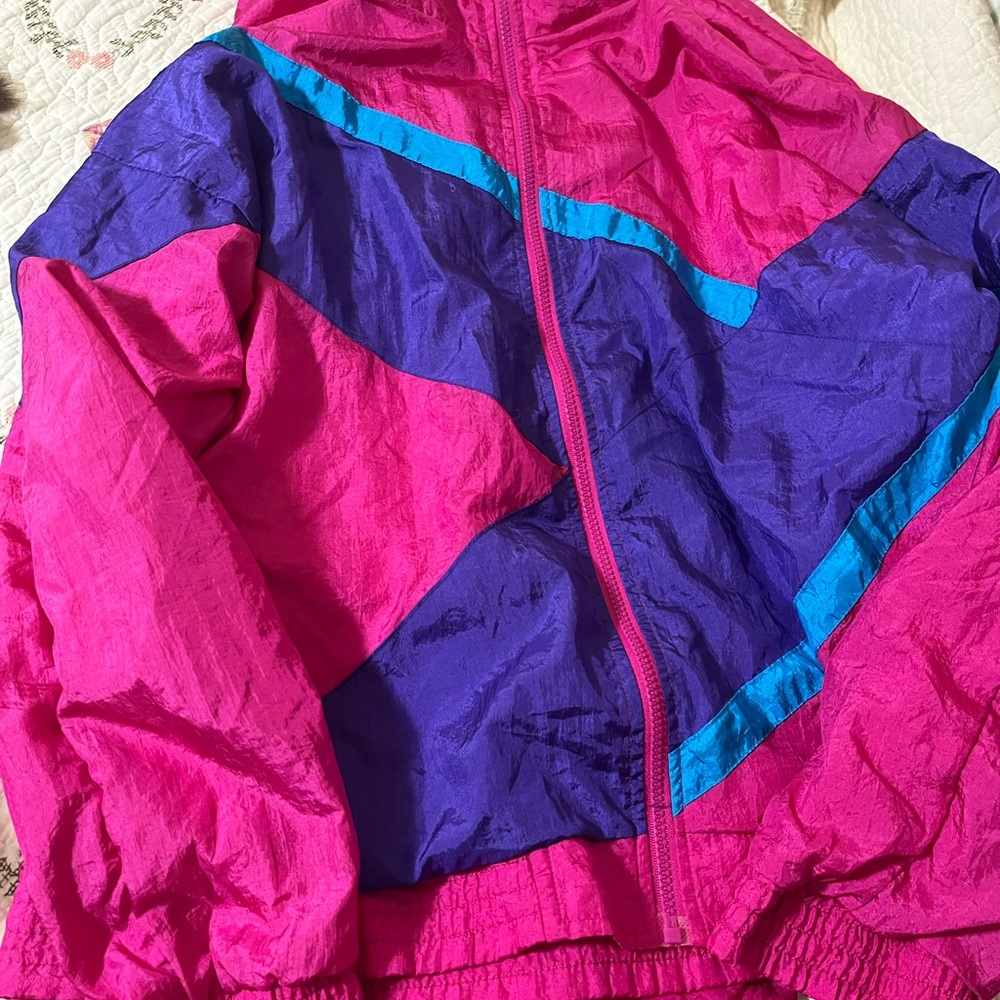 Vintage Pink and Purple Windbreaker Jacket